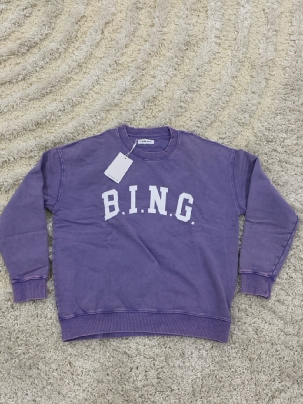 Anine Bing Magenta Purple B.I.N.G. Logo Sweater Woman’s Size Small